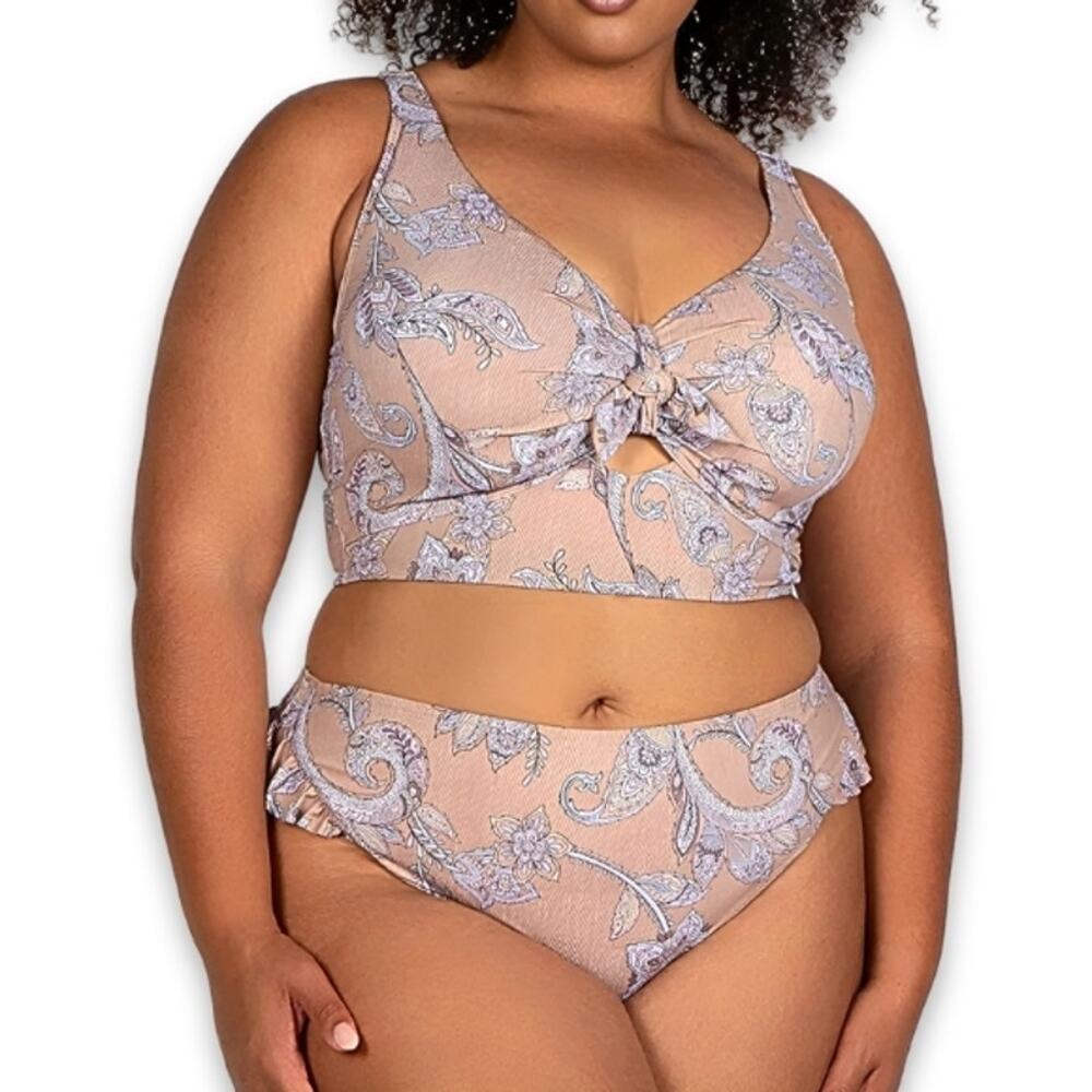 Artesands Vermeer Bikini Bottom Floral Print High-Waisted Multicolor W US 14 NWT